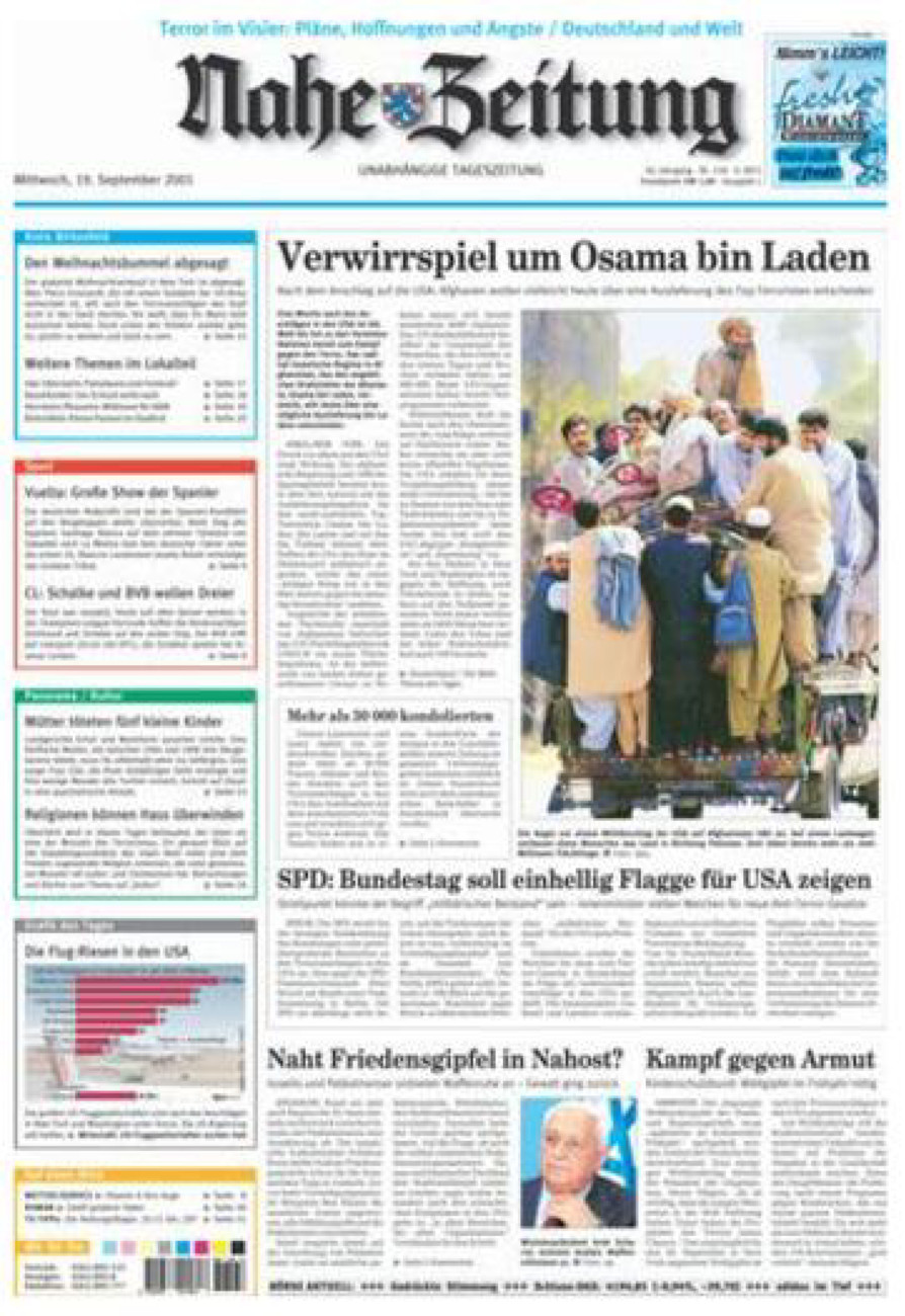 Nahe-Zeitung vom Mittwoch, 19.09.2001