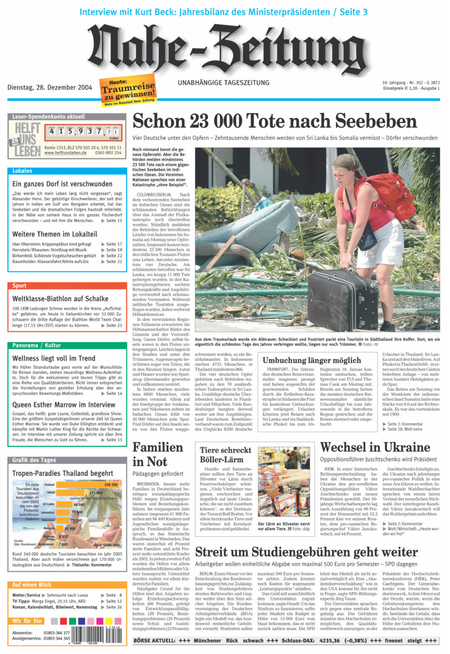 Nahe-Zeitung vom Dienstag, 28.12.2004