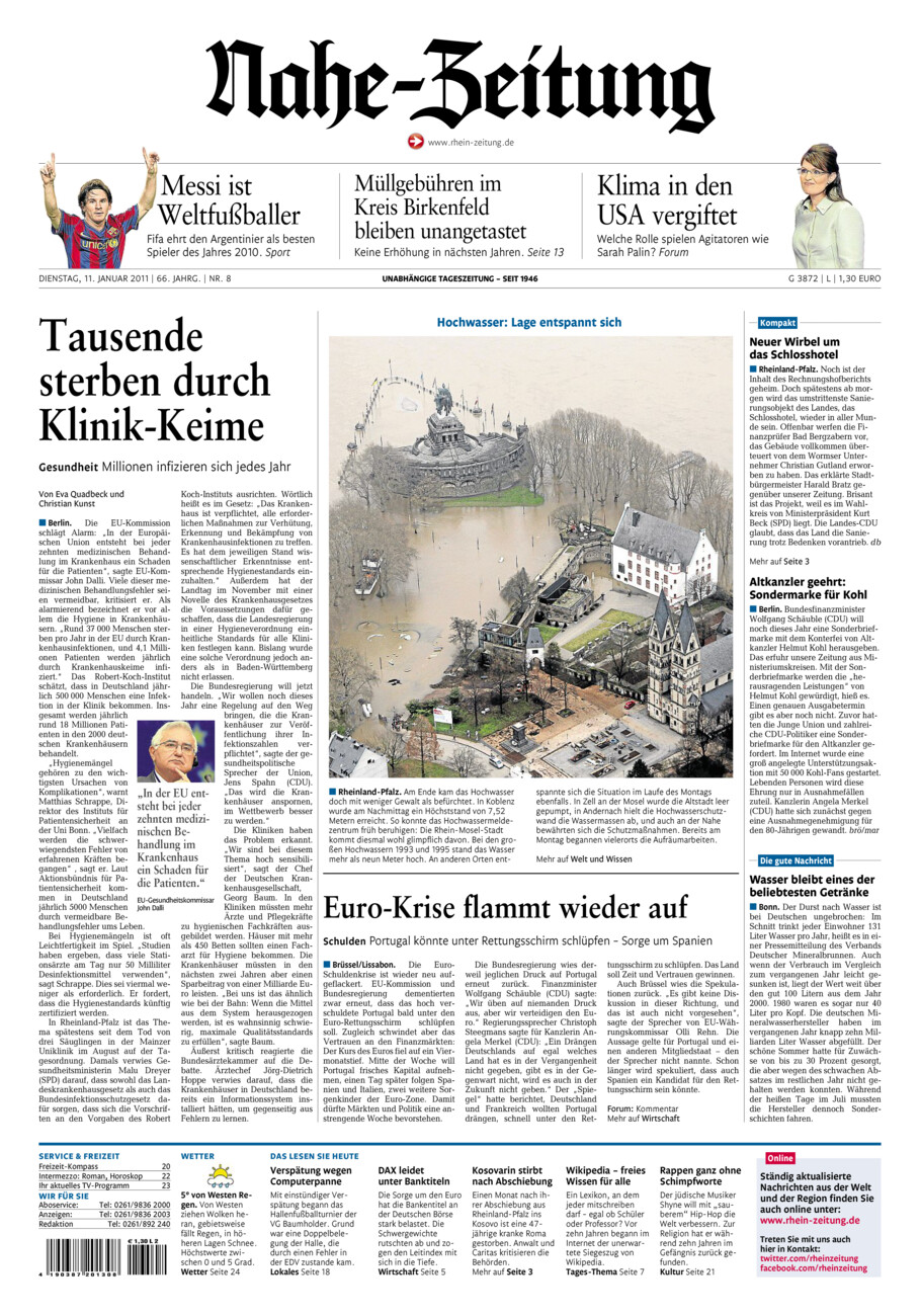 Nahe-Zeitung vom Dienstag, 11.01.2011