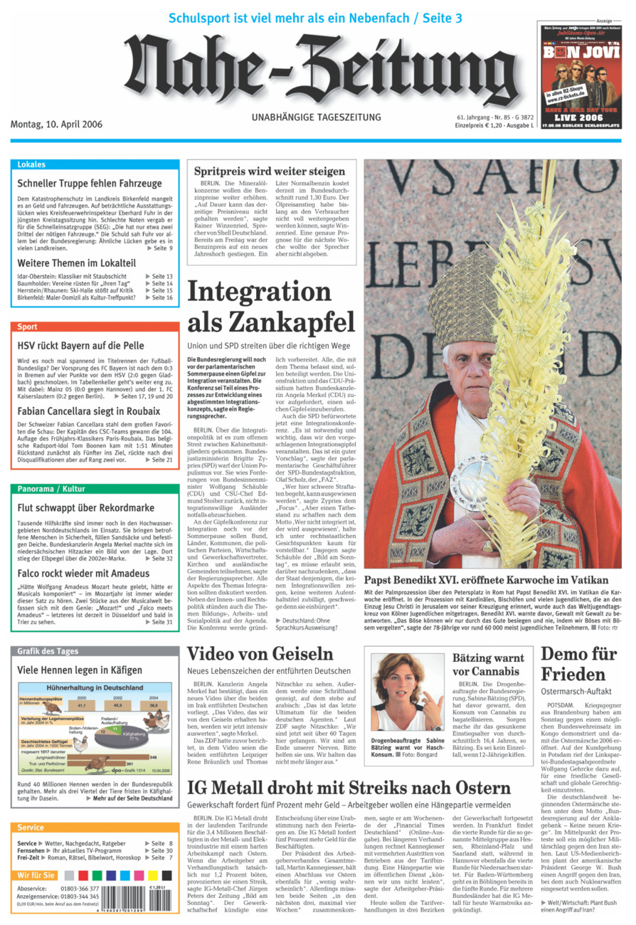 Nahe-Zeitung vom Montag, 10.04.2006