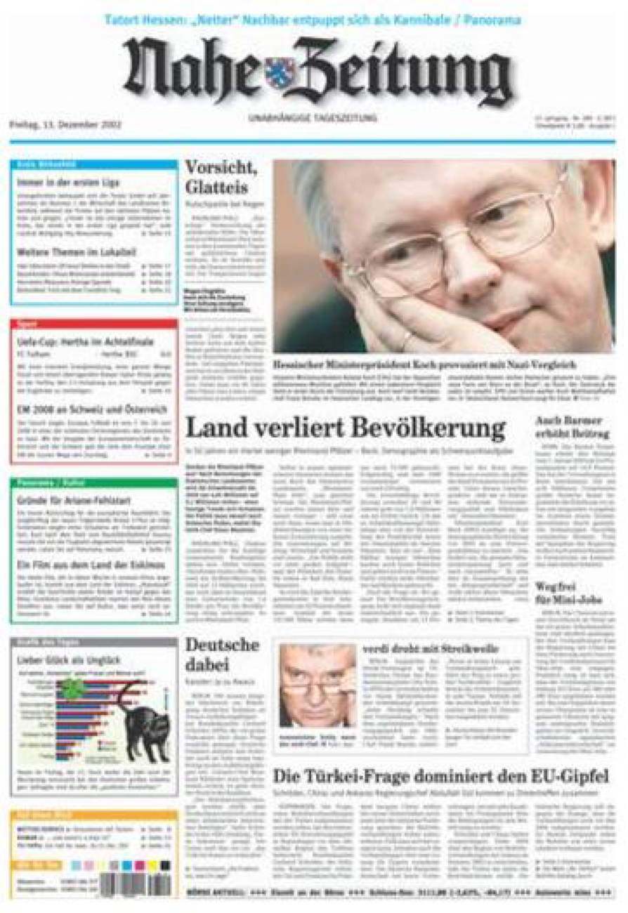 Nahe-Zeitung vom Freitag, 13.12.2002