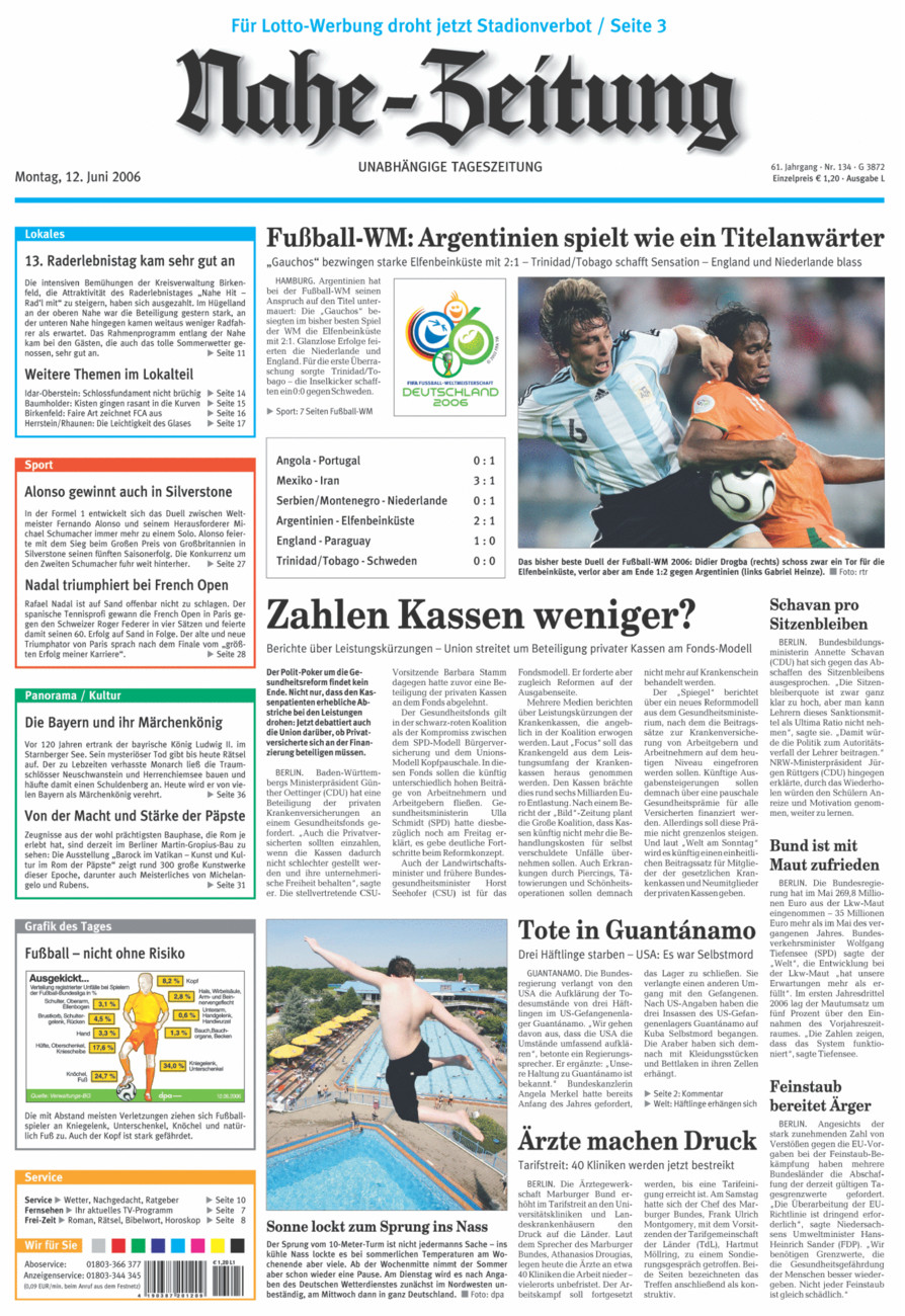 Nahe-Zeitung vom Montag, 12.06.2006