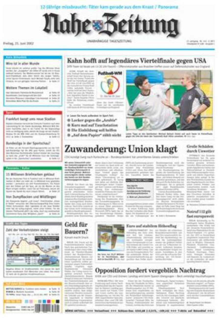 Nahe-Zeitung vom Freitag, 21.06.2002