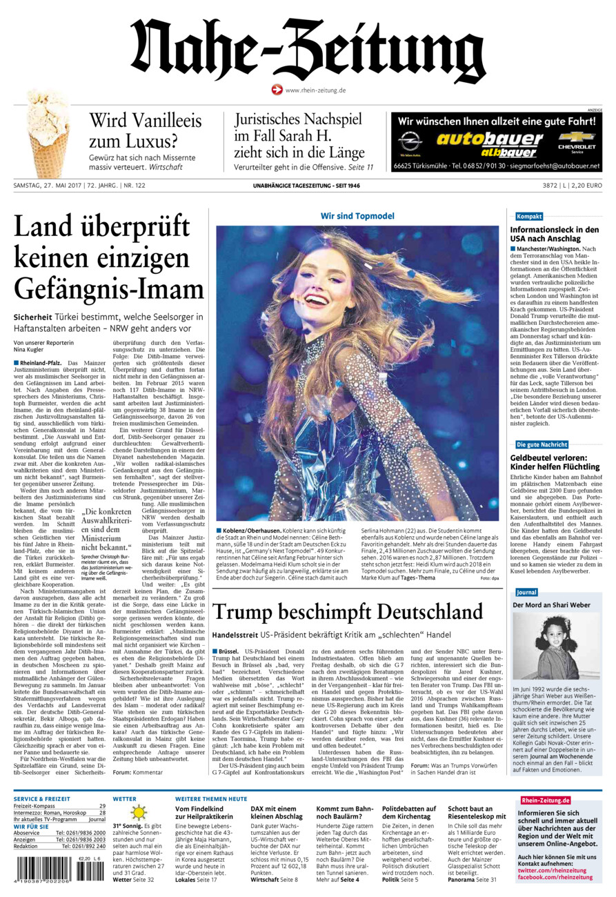 Nahe-Zeitung vom Samstag, 27.05.2017