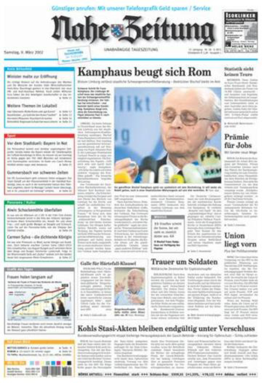 Nahe-Zeitung vom Samstag, 09.03.2002