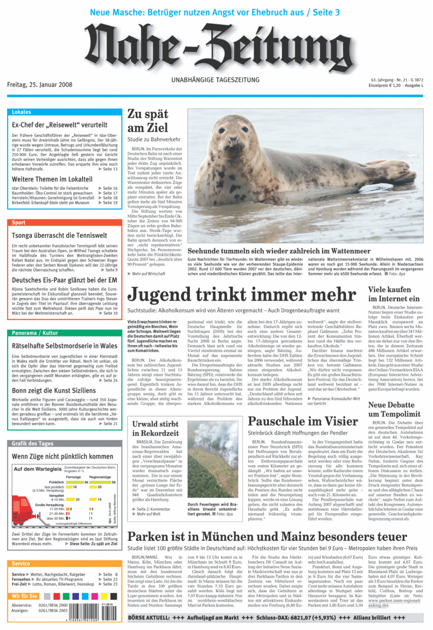 Nahe-Zeitung vom Freitag, 25.01.2008