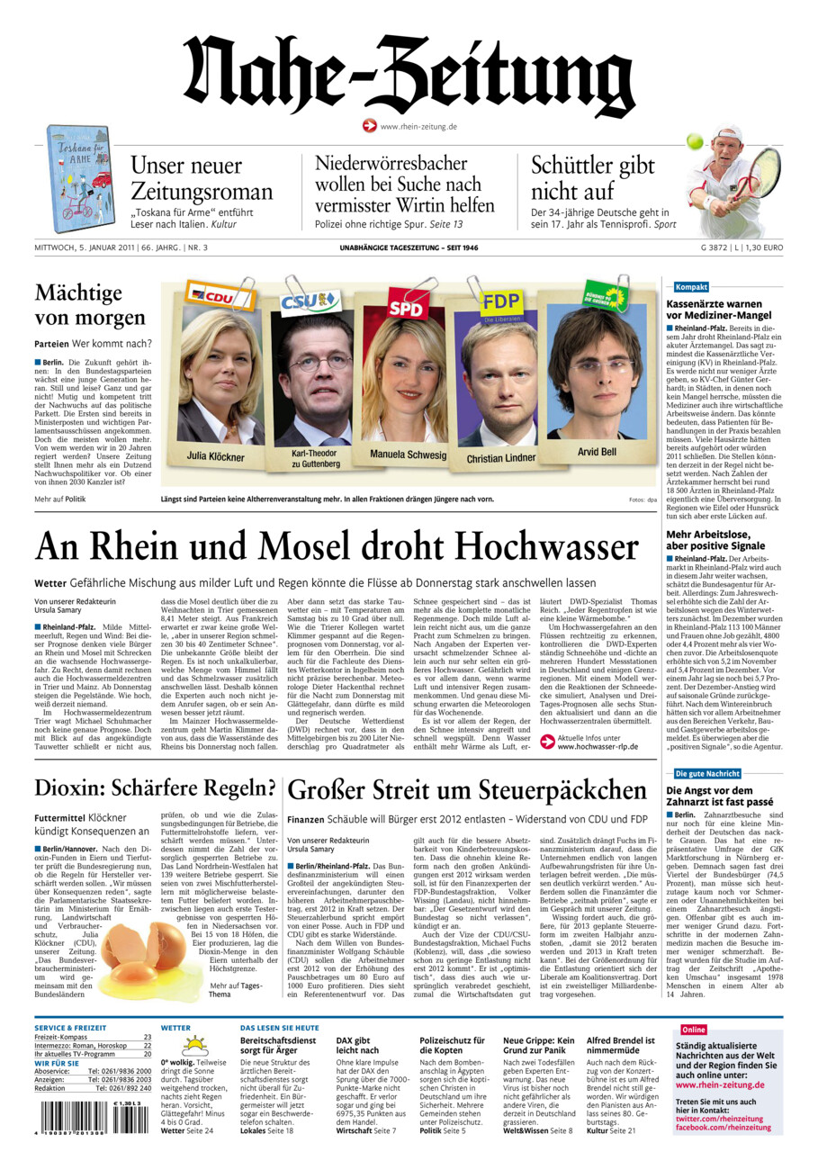 Nahe-Zeitung vom Mittwoch, 05.01.2011