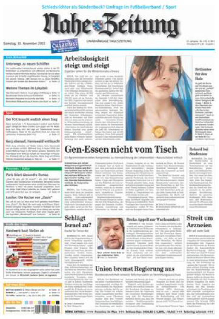 Nahe-Zeitung vom Samstag, 30.11.2002