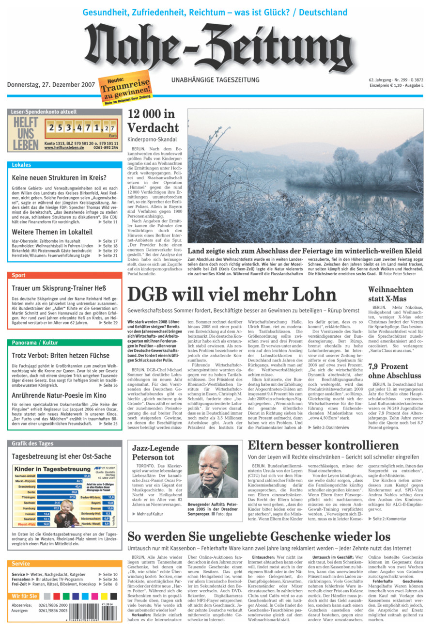 Nahe-Zeitung vom Donnerstag, 27.12.2007