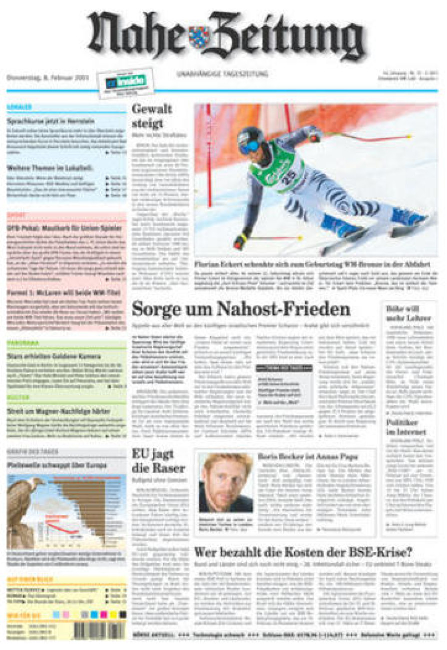 Nahe-Zeitung vom Donnerstag, 08.02.2001