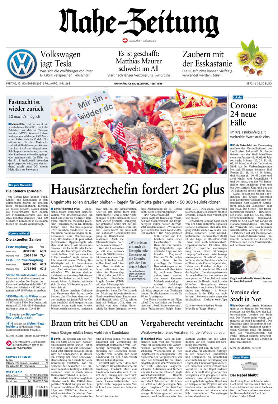 Nahe-Zeitung vom Freitag, 12.11.2021
