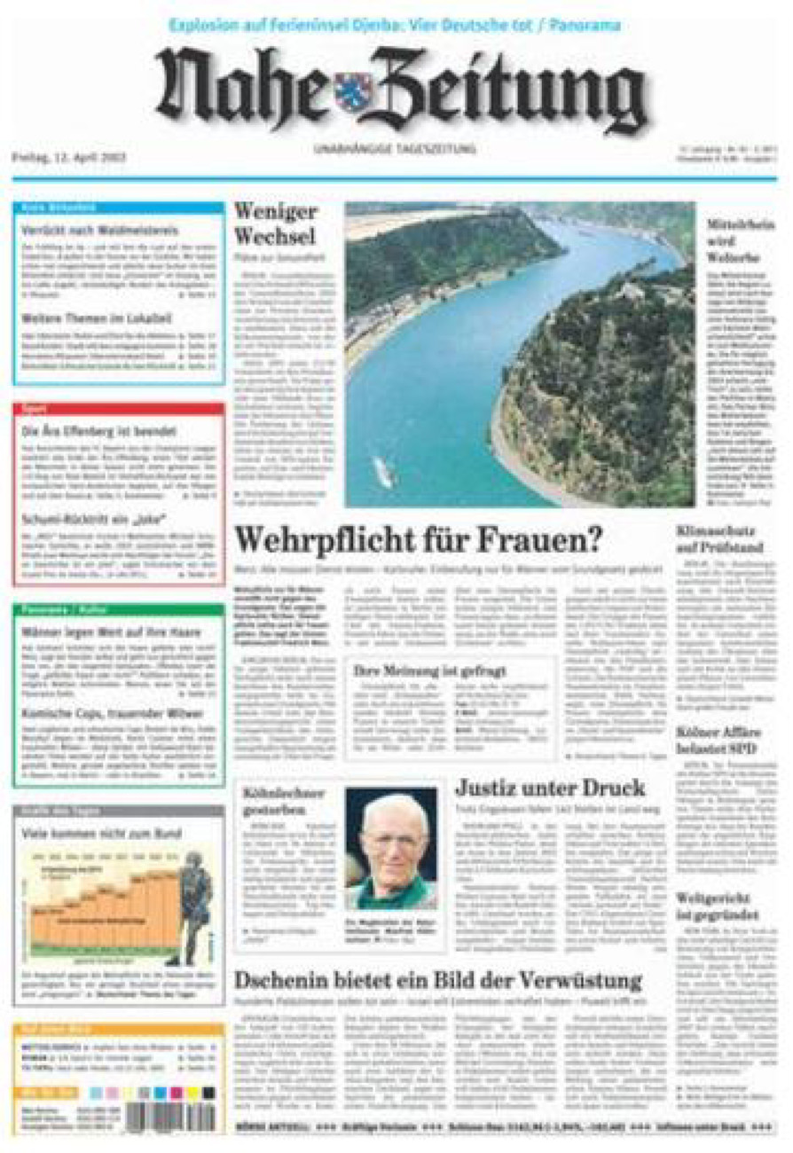 Nahe-Zeitung vom Freitag, 12.04.2002