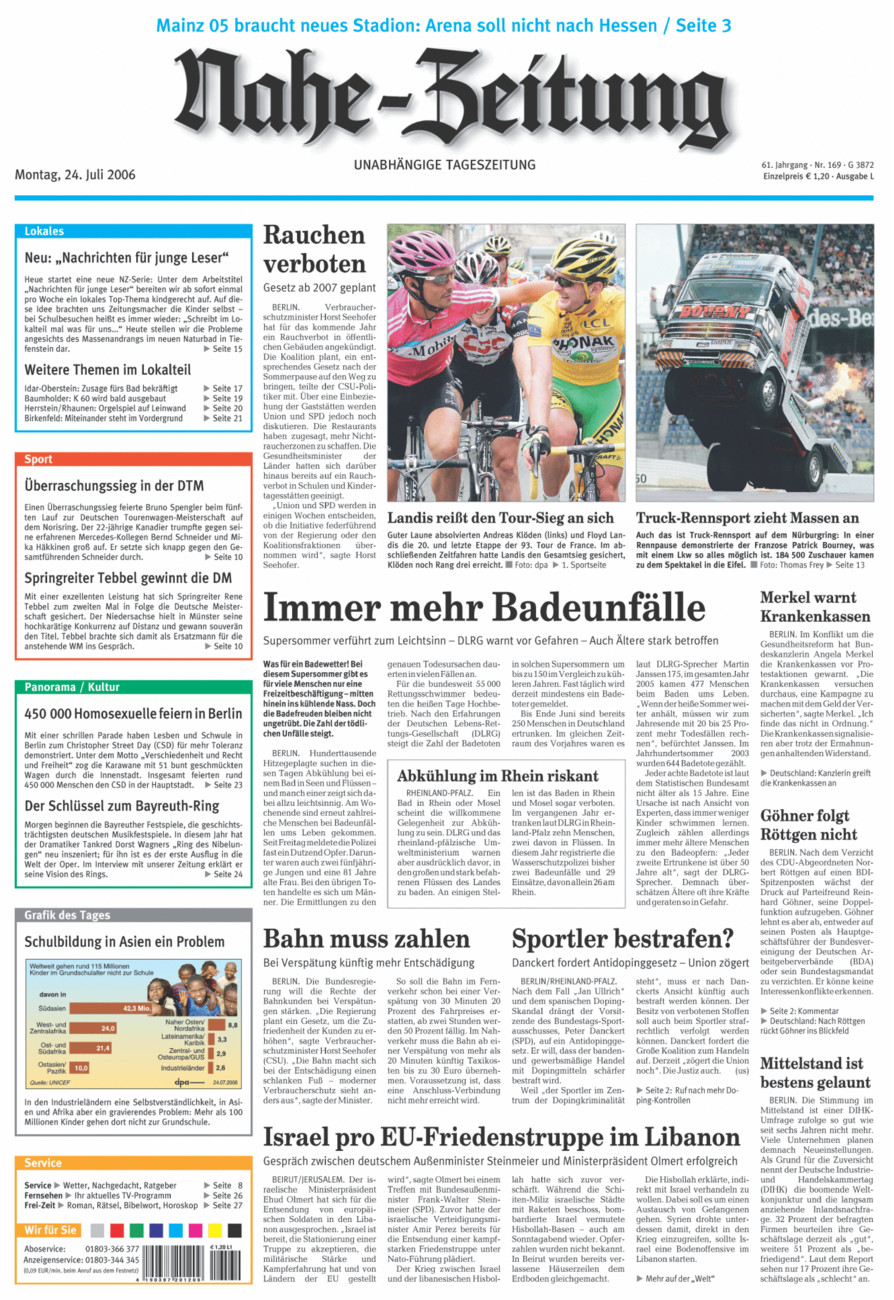 Nahe-Zeitung vom Montag, 24.07.2006