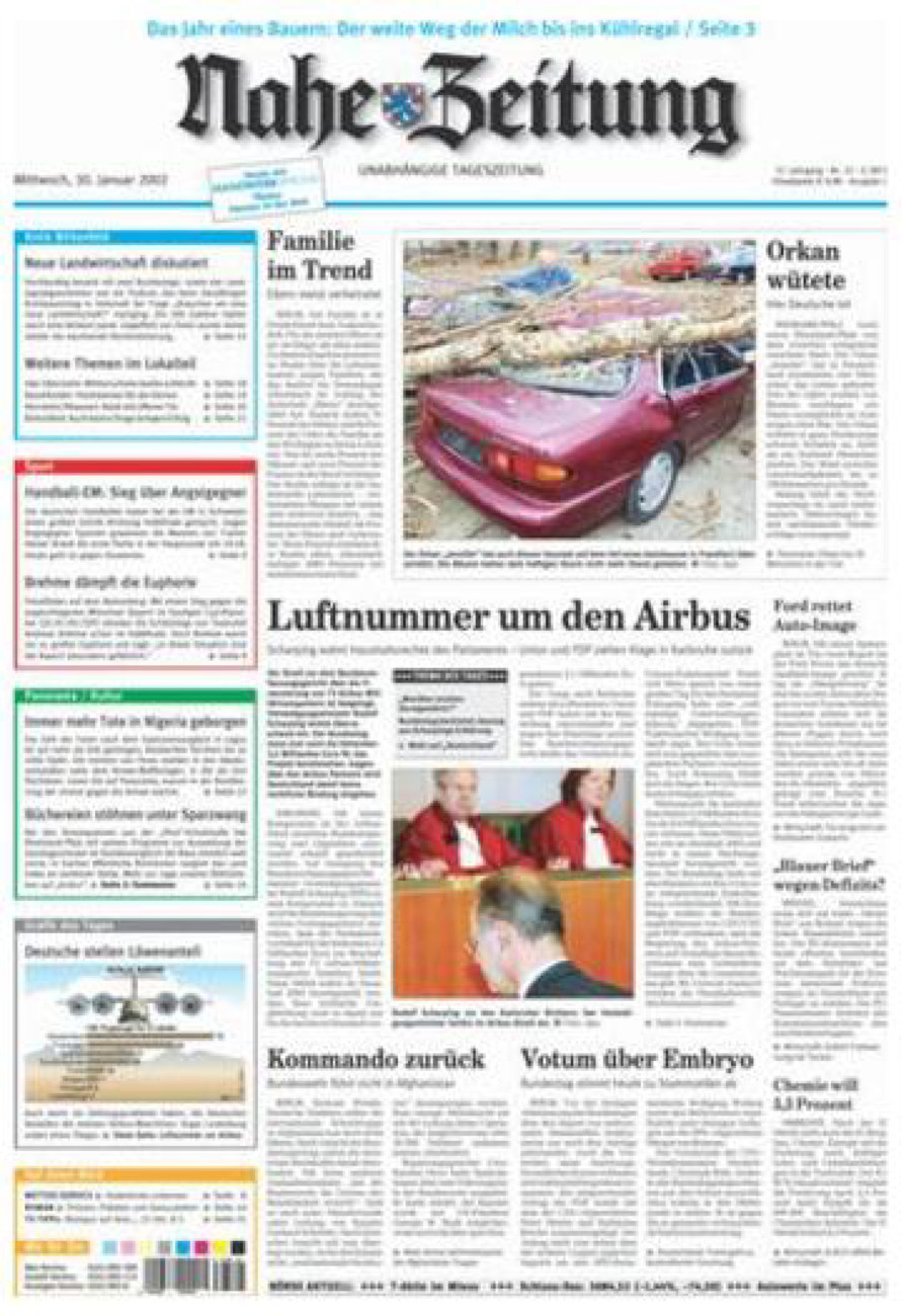 Nahe-Zeitung vom Mittwoch, 30.01.2002