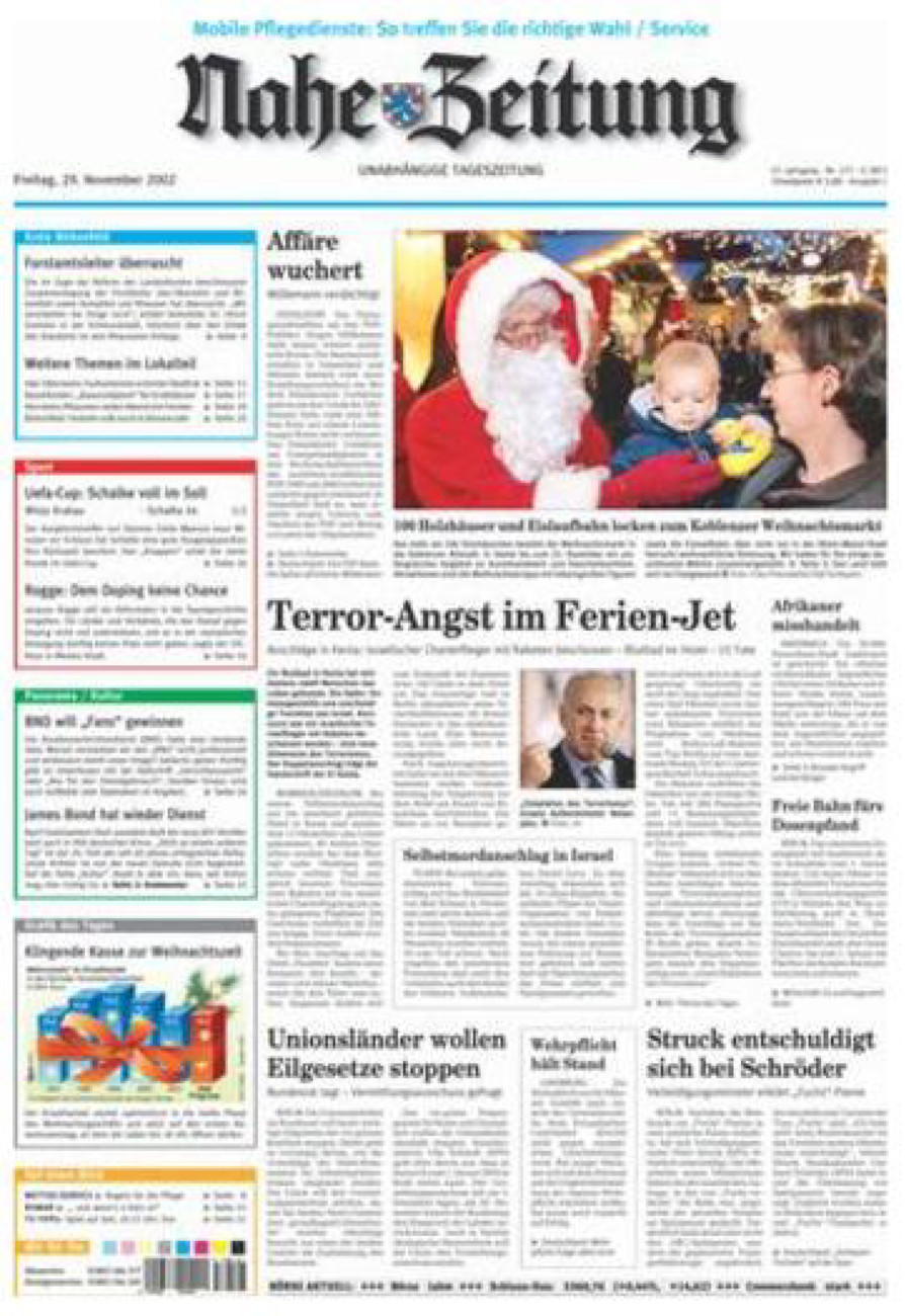 Nahe-Zeitung vom Freitag, 29.11.2002