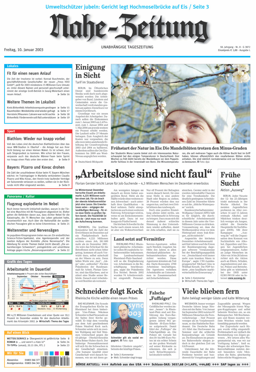 Nahe-Zeitung vom Freitag, 10.01.2003