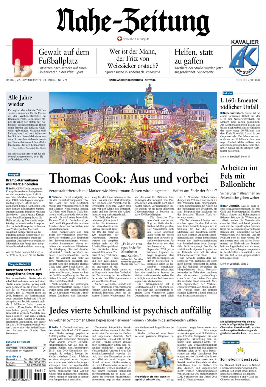 Nahe-Zeitung vom Freitag, 22.11.2019