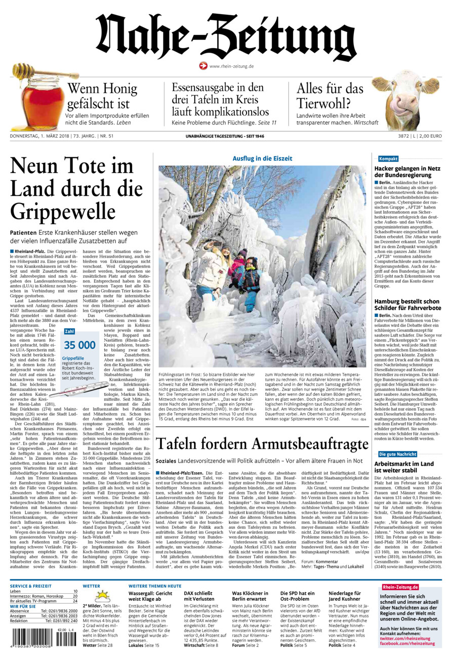 Nahe-Zeitung vom Donnerstag, 01.03.2018