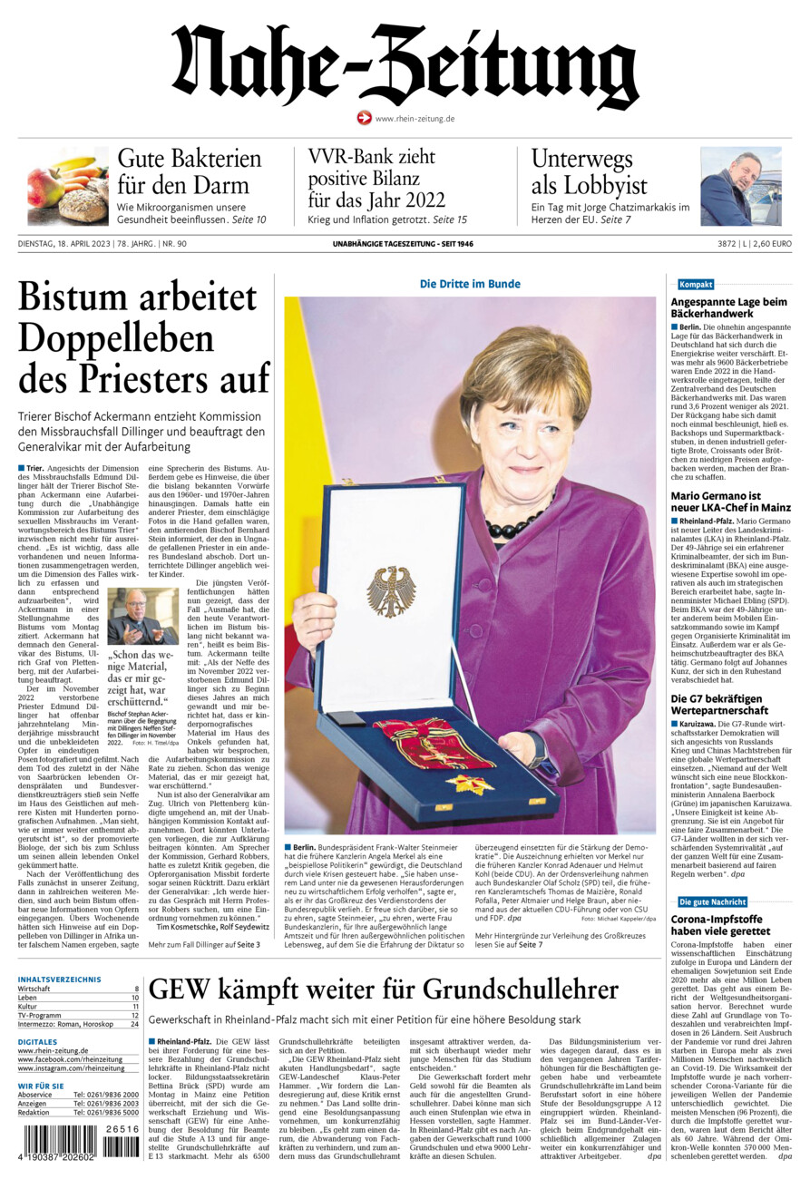 Nahe-Zeitung vom Dienstag, 18.04.2023