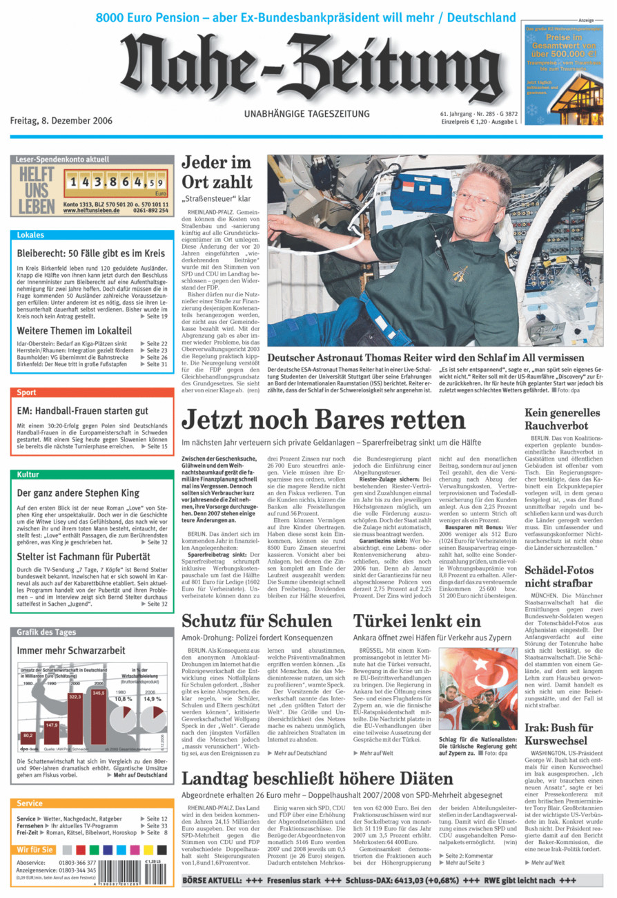Nahe-Zeitung vom Freitag, 08.12.2006