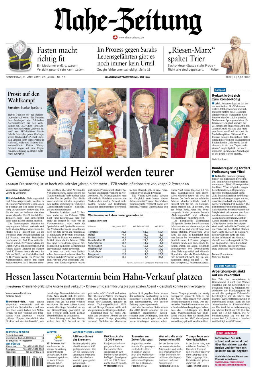 Nahe-Zeitung vom Donnerstag, 02.03.2017