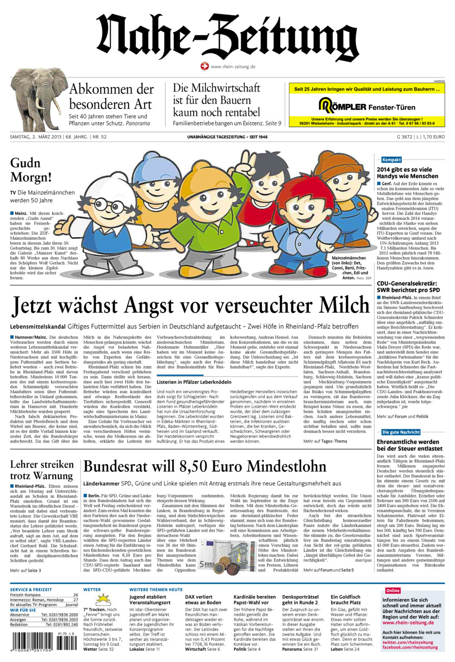 Nahe-Zeitung vom Samstag, 02.03.2013