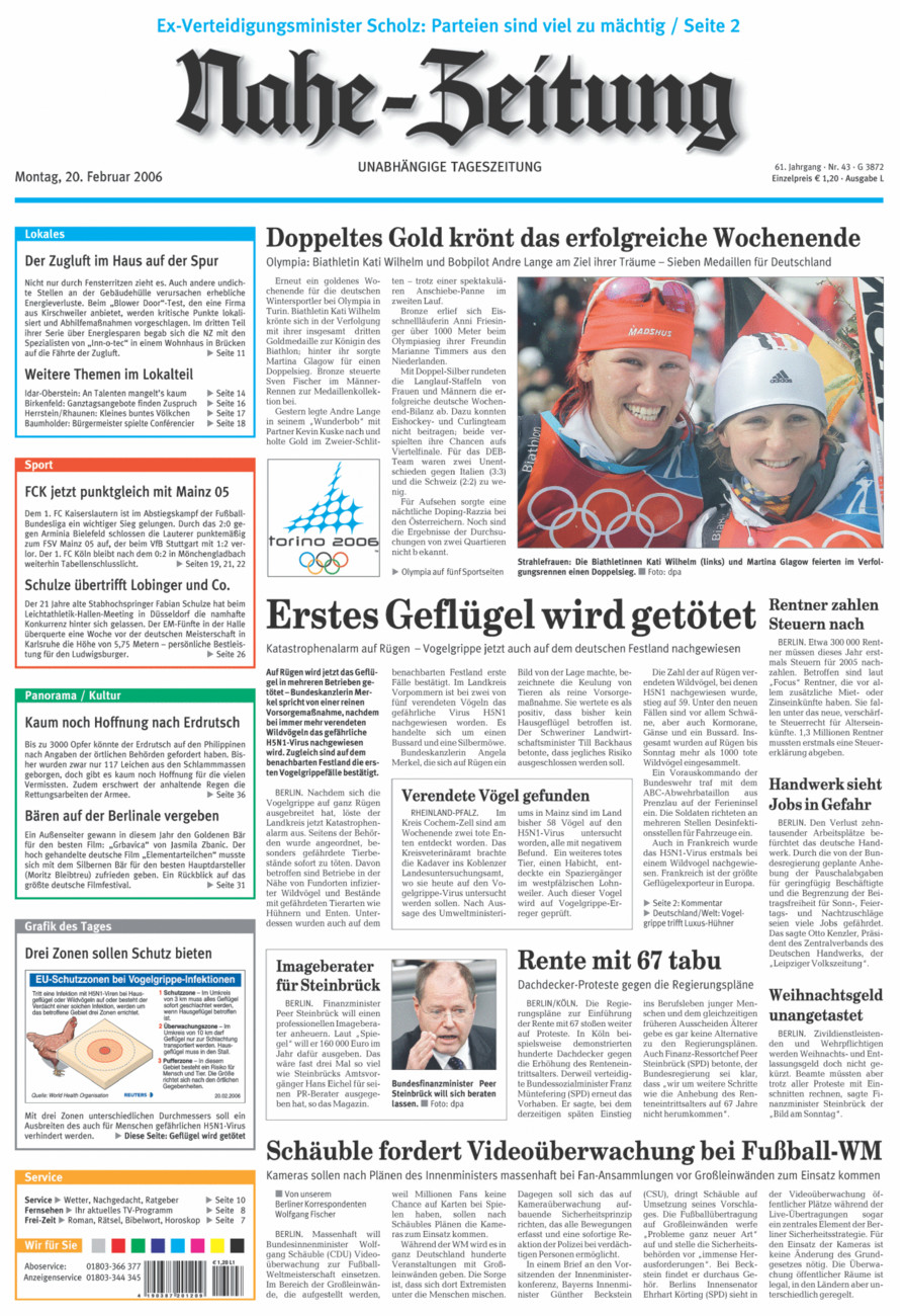 Nahe-Zeitung vom Montag, 20.02.2006