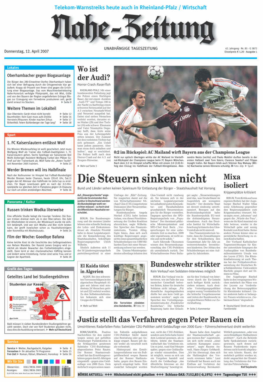 Nahe-Zeitung vom Donnerstag, 12.04.2007