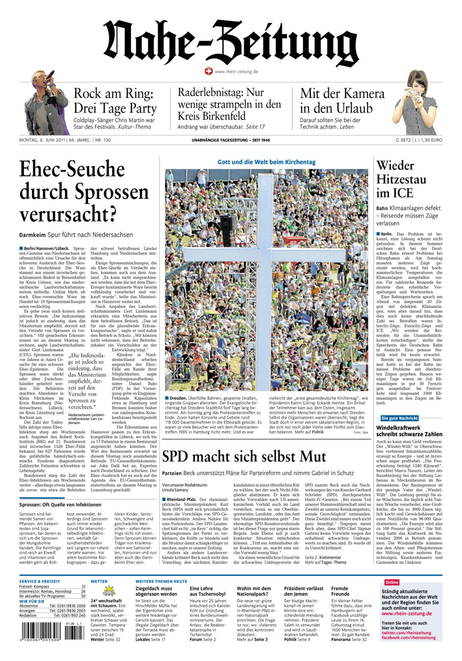 Nahe-Zeitung vom Montag, 06.06.2011
