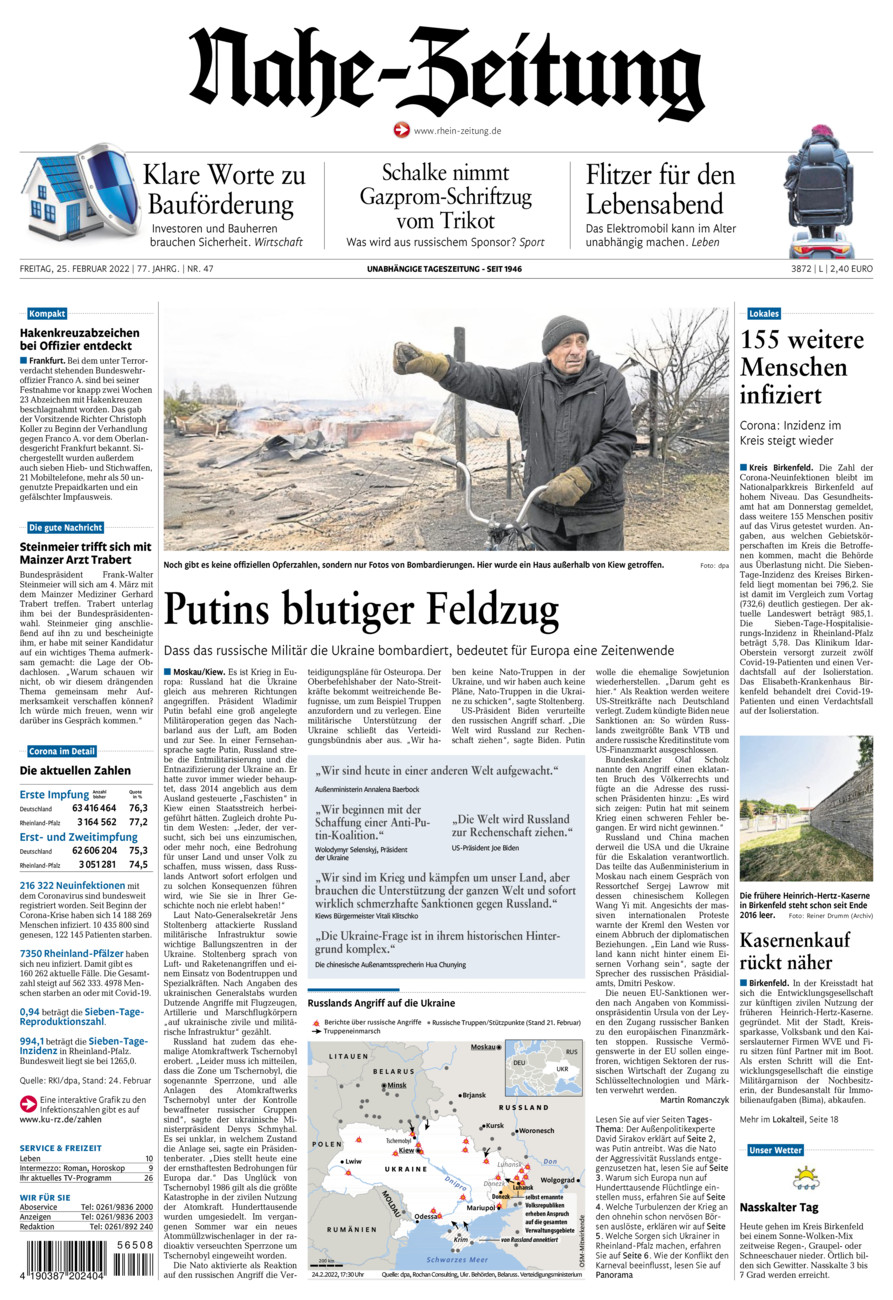 Nahe-Zeitung vom Freitag, 25.02.2022