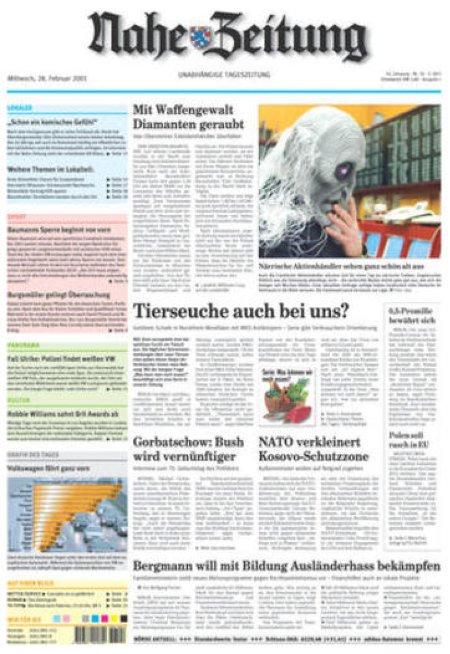 Nahe-Zeitung vom Mittwoch, 28.02.2001