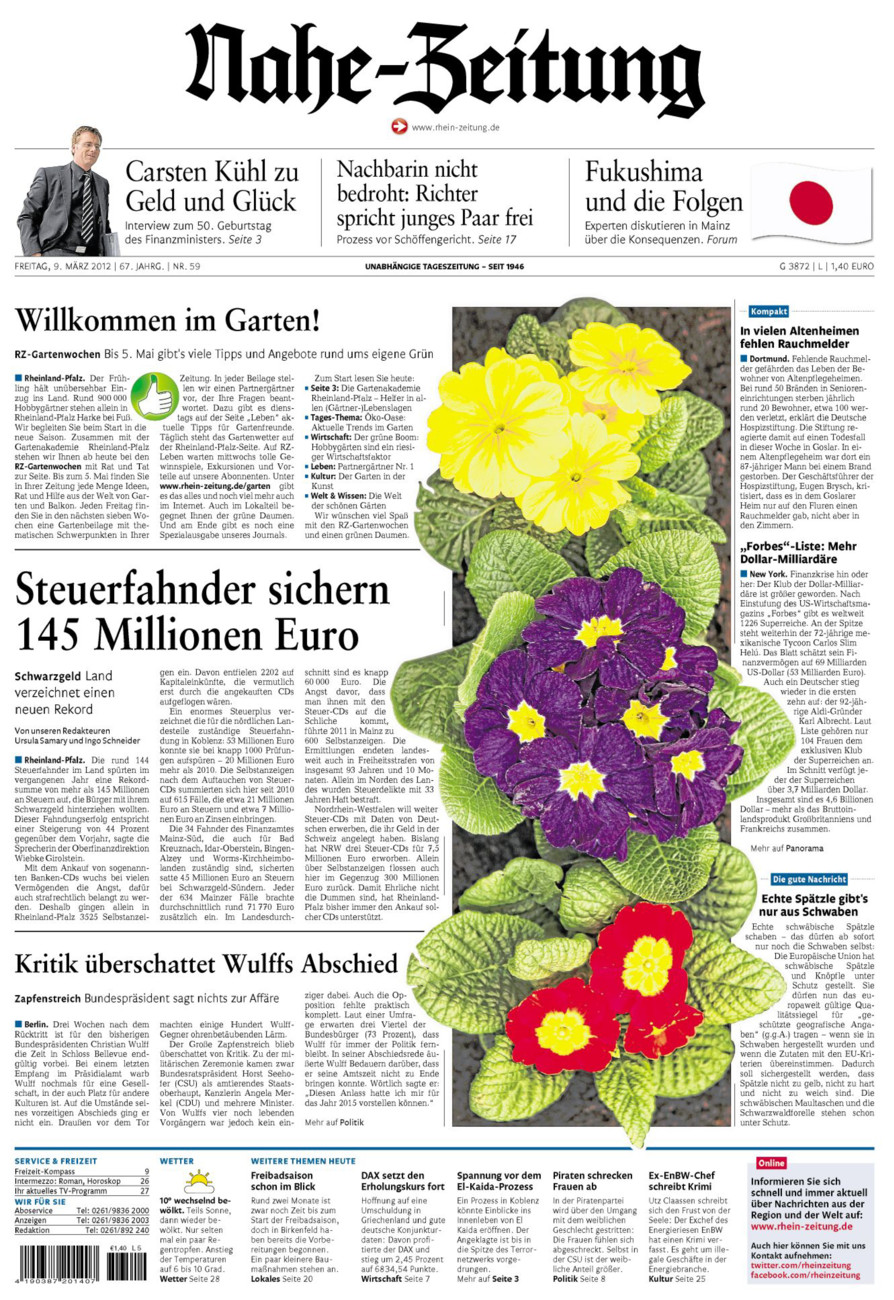 Nahe-Zeitung vom Freitag, 09.03.2012