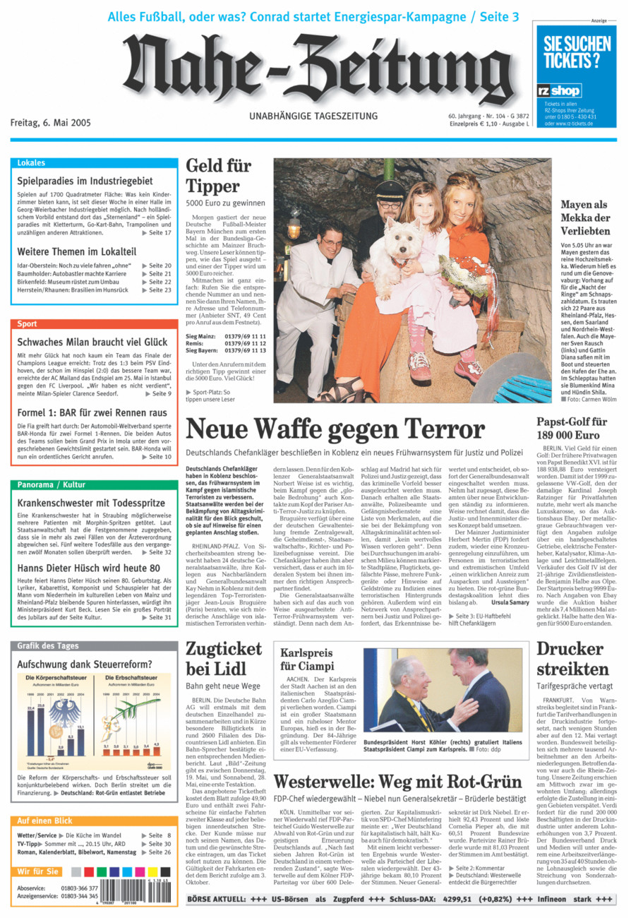 Nahe-Zeitung vom Freitag, 06.05.2005
