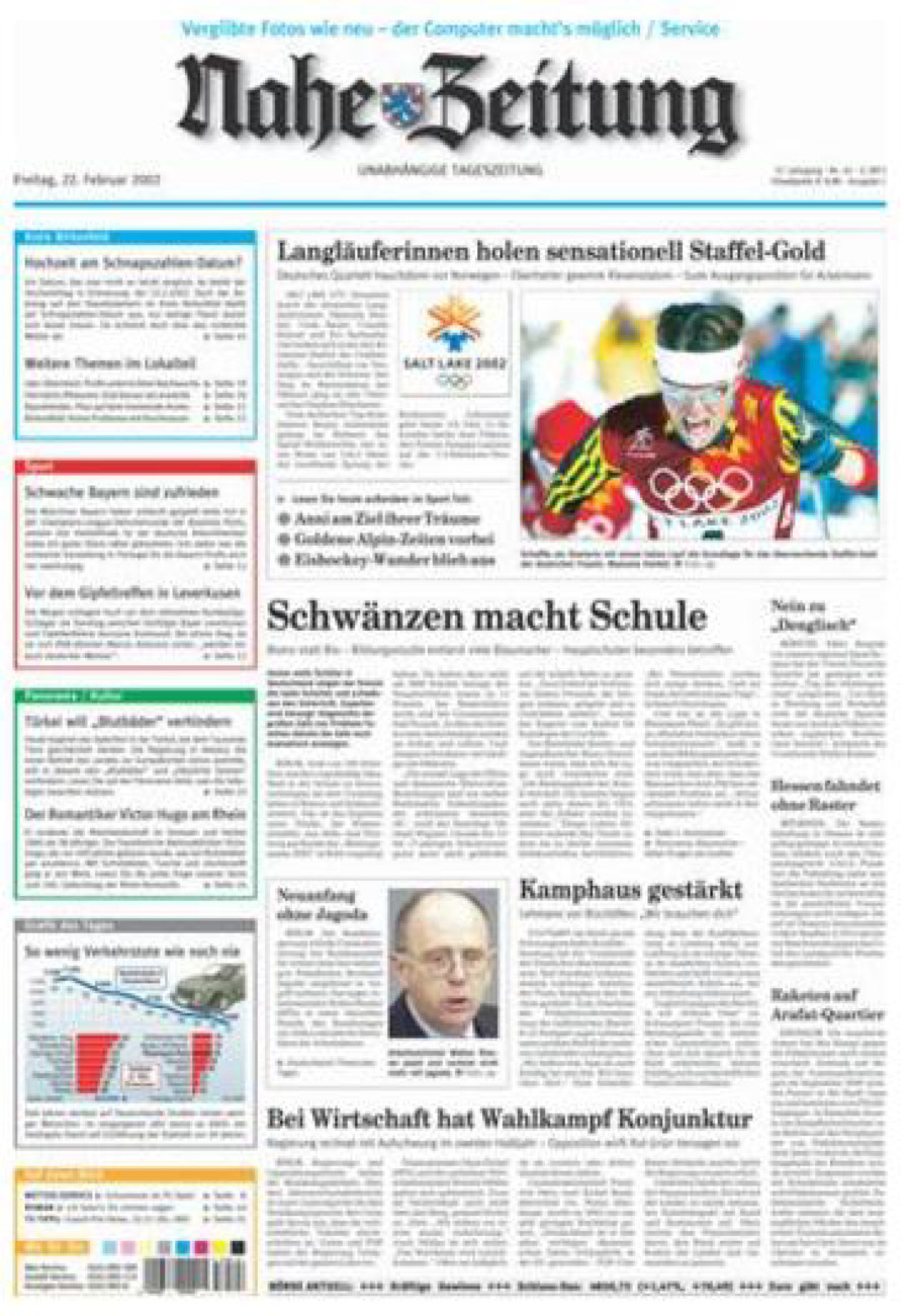 Nahe-Zeitung vom Freitag, 22.02.2002