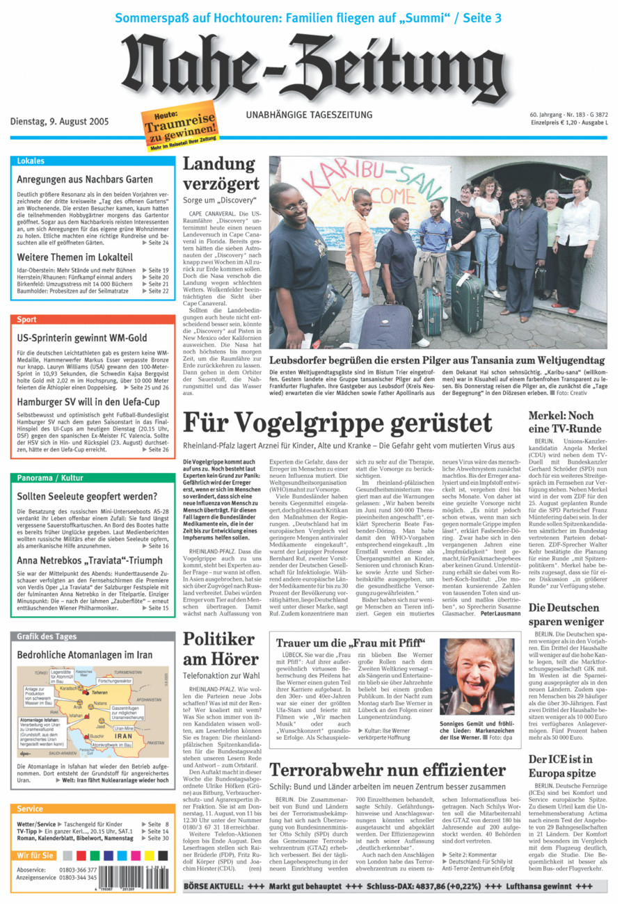 Nahe-Zeitung vom Dienstag, 09.08.2005