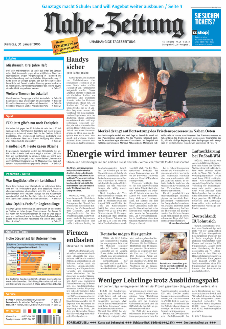 Nahe-Zeitung vom Dienstag, 31.01.2006