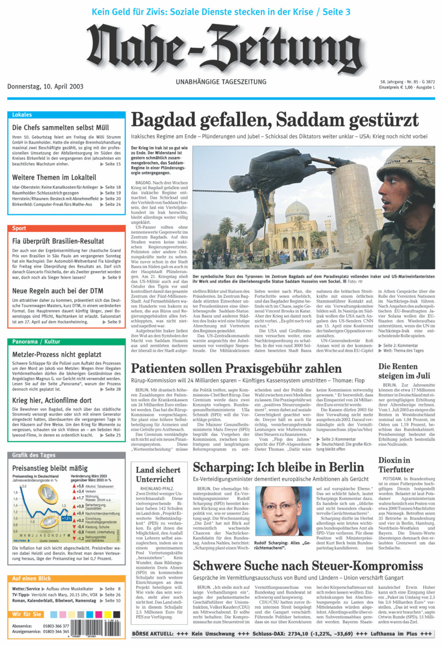 Nahe-Zeitung vom Donnerstag, 10.04.2003