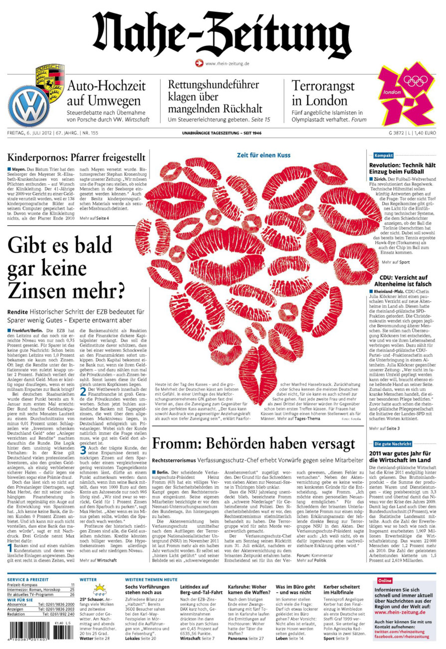 Nahe-Zeitung vom Freitag, 06.07.2012