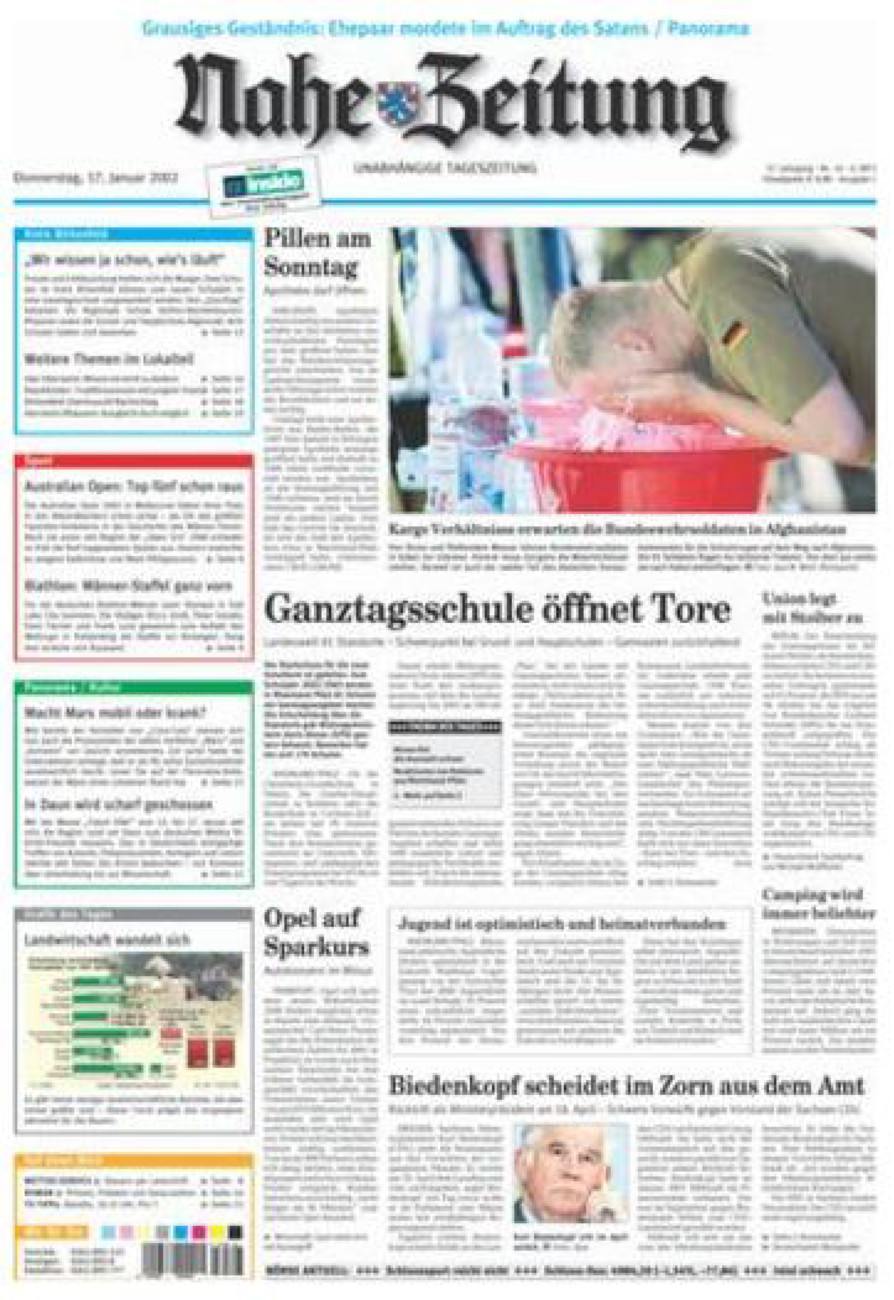 Nahe-Zeitung vom Donnerstag, 17.01.2002