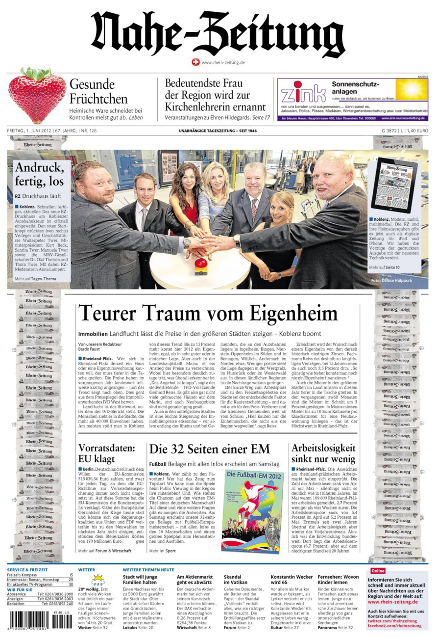 Nahe-Zeitung vom Freitag, 01.06.2012