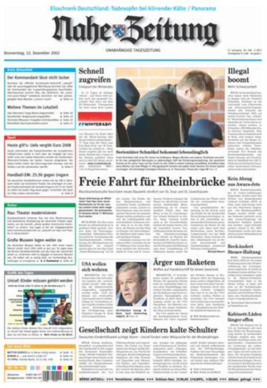 Nahe-Zeitung vom Donnerstag, 12.12.2002