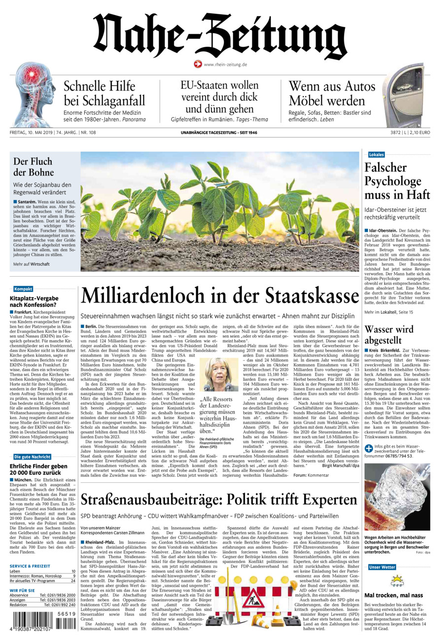 Nahe-Zeitung vom Freitag, 10.05.2019