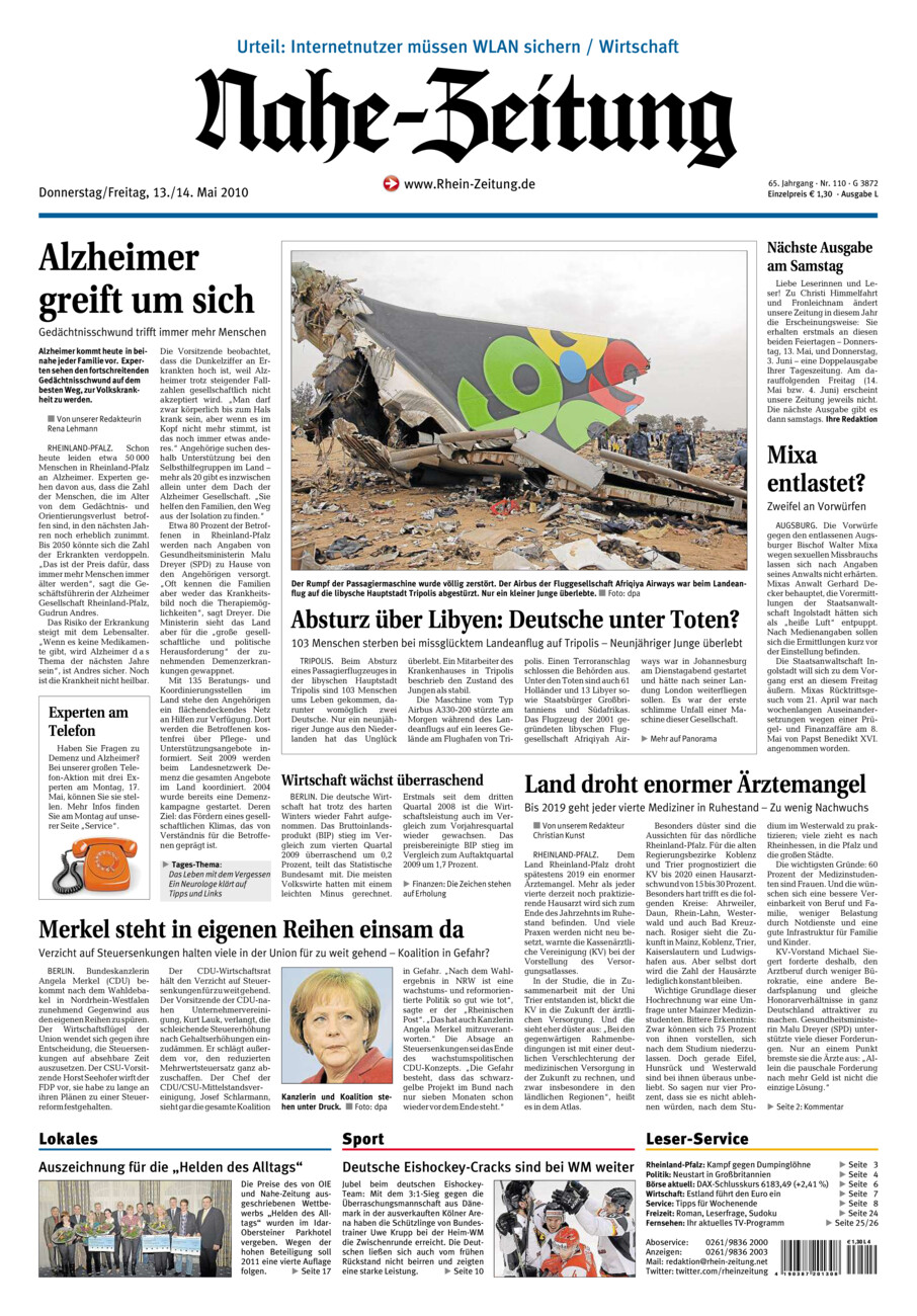 Nahe-Zeitung vom Donnerstag, 13.05.2010