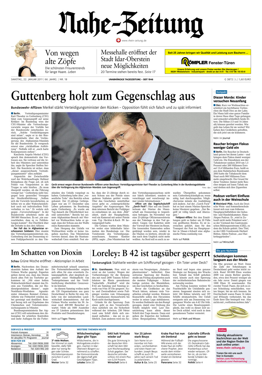 Nahe-Zeitung vom Samstag, 22.01.2011