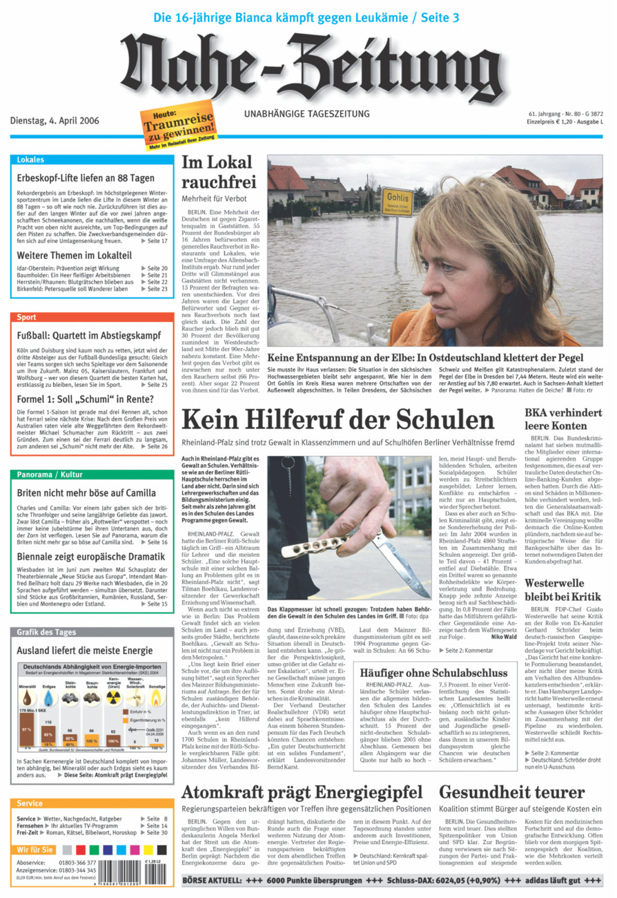 Nahe-Zeitung vom Dienstag, 04.04.2006