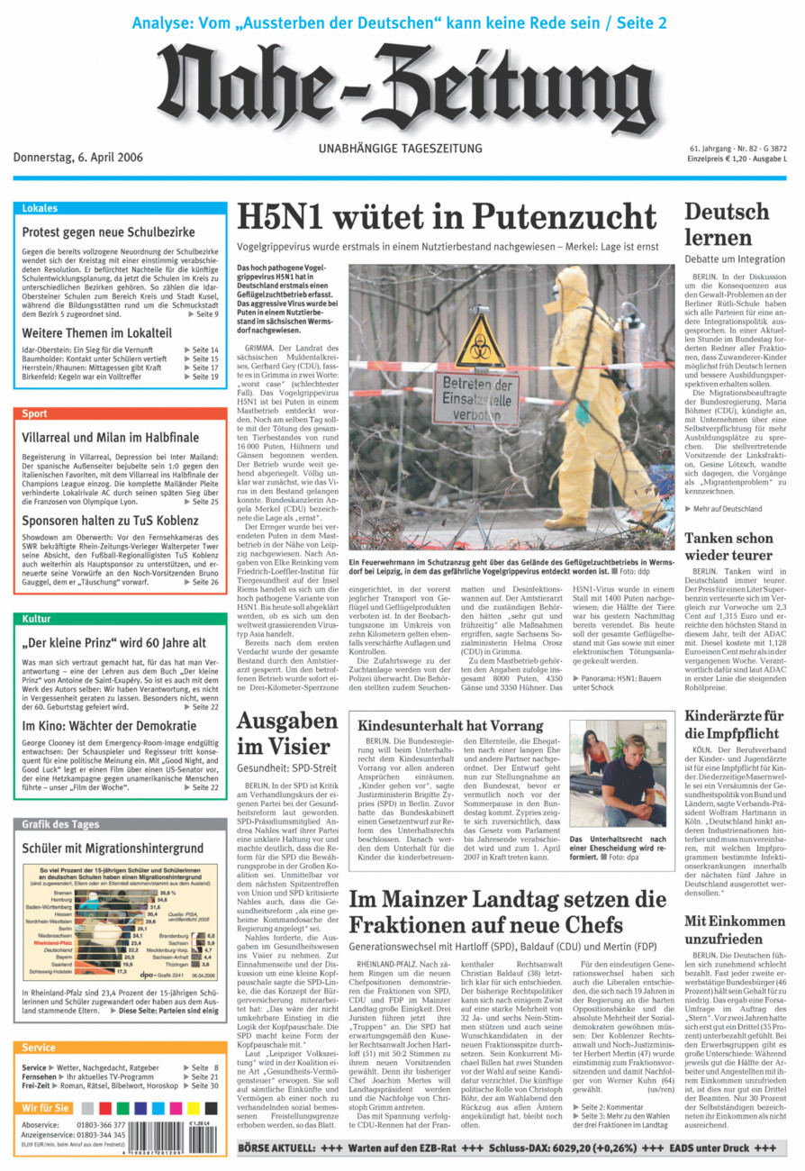 Nahe-Zeitung vom Donnerstag, 06.04.2006