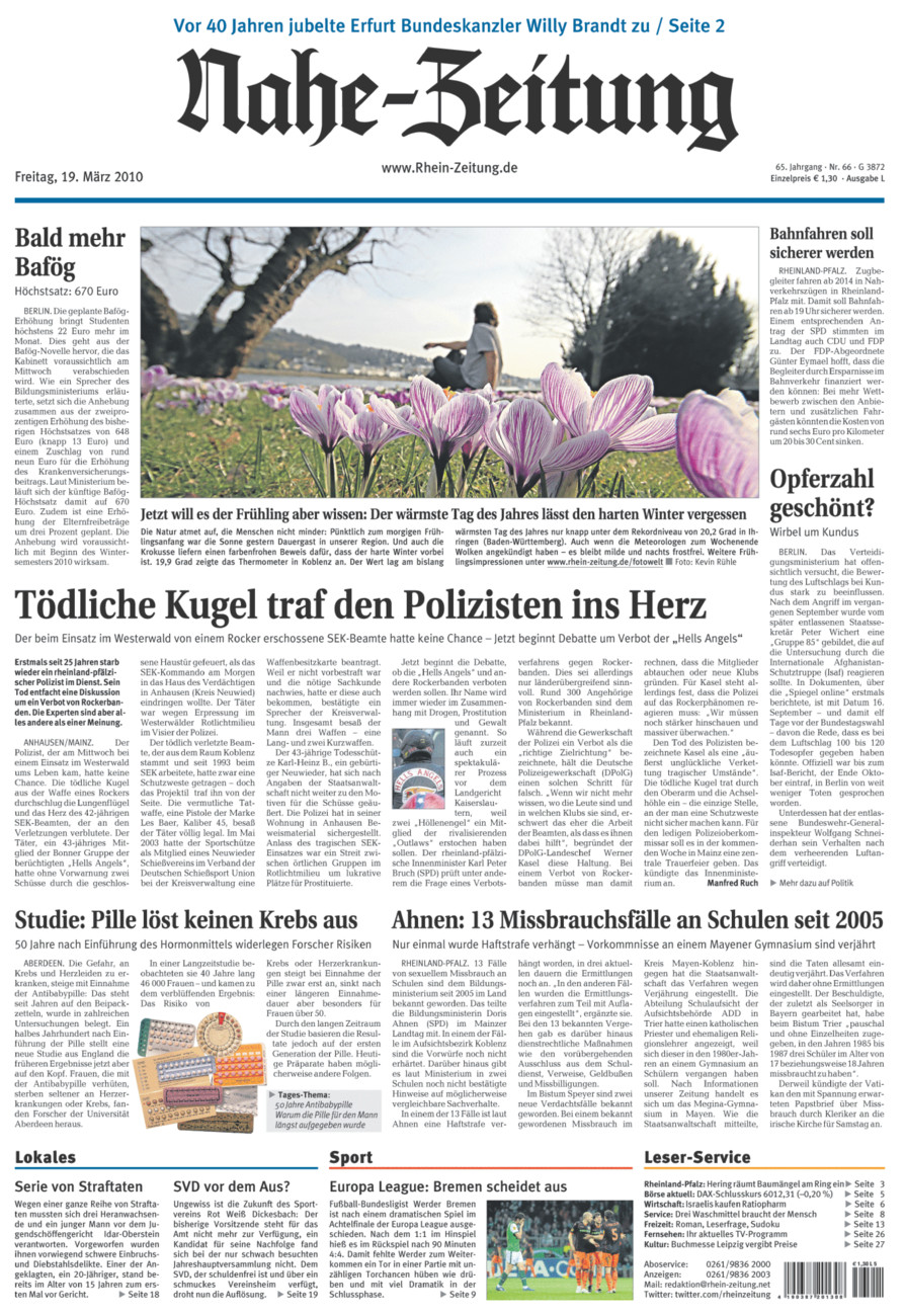 Nahe-Zeitung vom Freitag, 19.03.2010