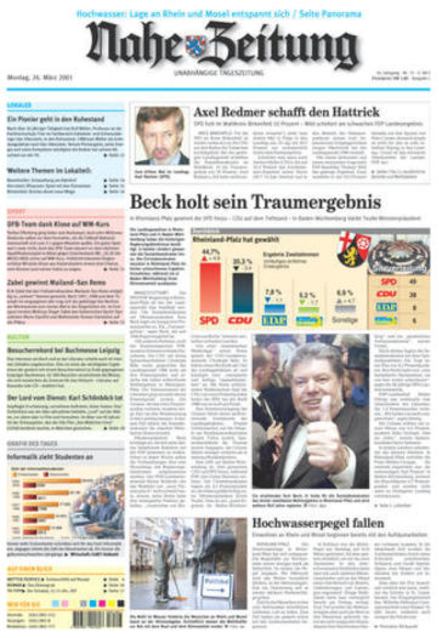 Nahe-Zeitung vom Montag, 26.03.2001
