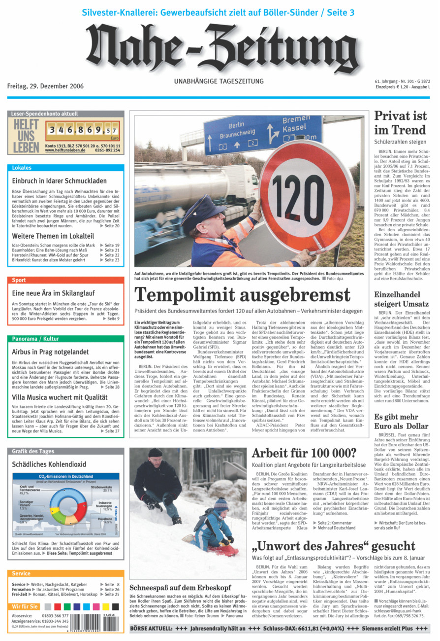 Nahe-Zeitung vom Freitag, 29.12.2006