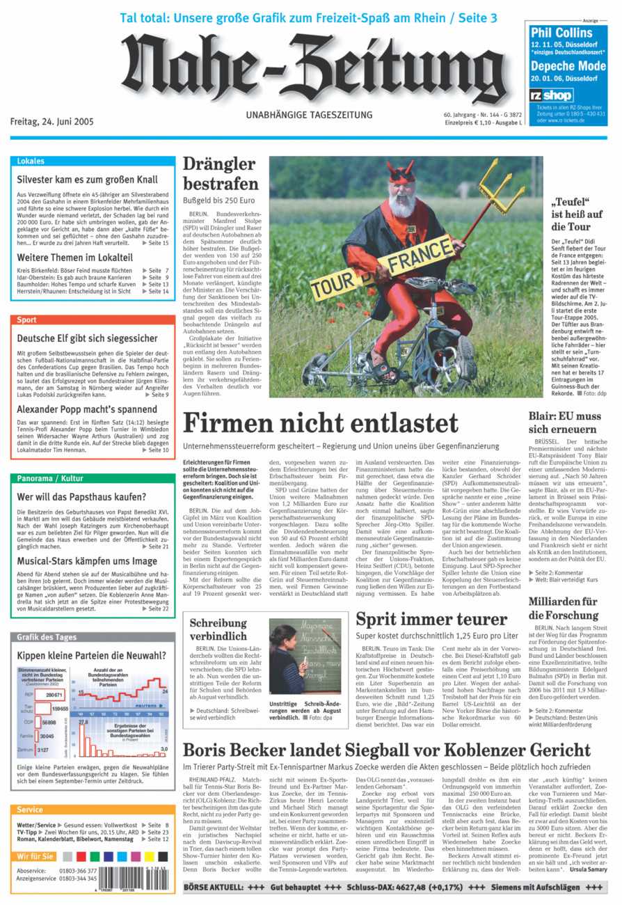 Nahe-Zeitung vom Freitag, 24.06.2005